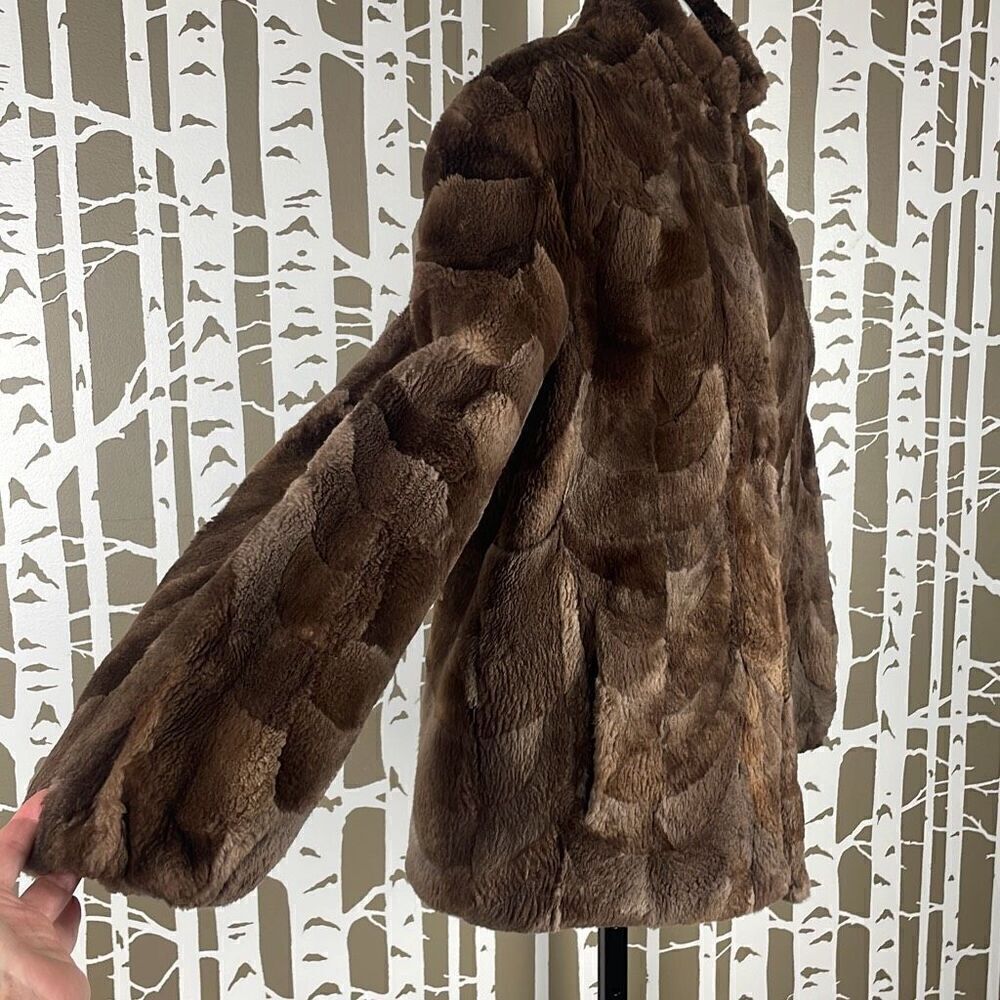 2 in 1 Reversible Brown Sheared Fur Jacket - Picture 2 of 9